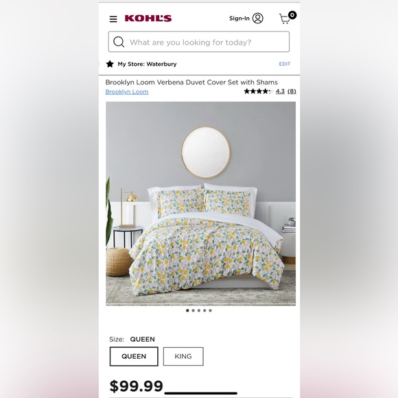 Brooklyn Loom Verbena Full/Queen Duvet Cover Set Lemons - Picture 2 of 7